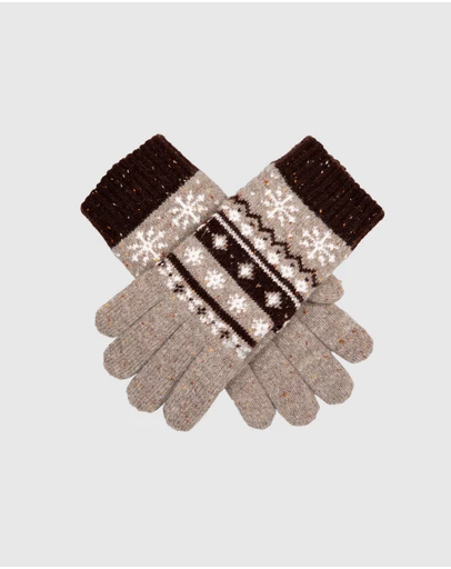 DENTS - Fair Isle Jacquard Knitted Gloves