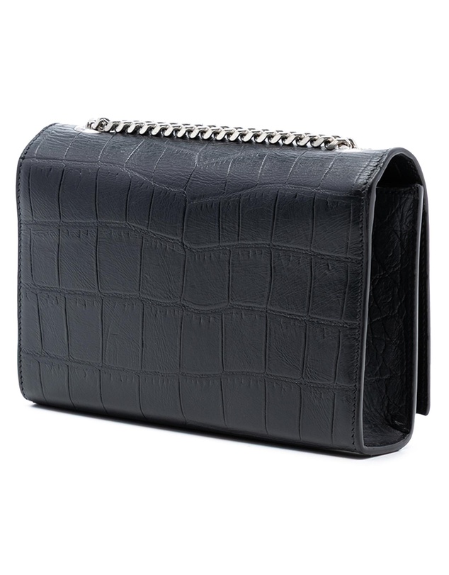 Pre-Loved by Azura Reborn - Pre-Loved Small Croc Embossed Leather Monogram Kate Tassel Crossbody