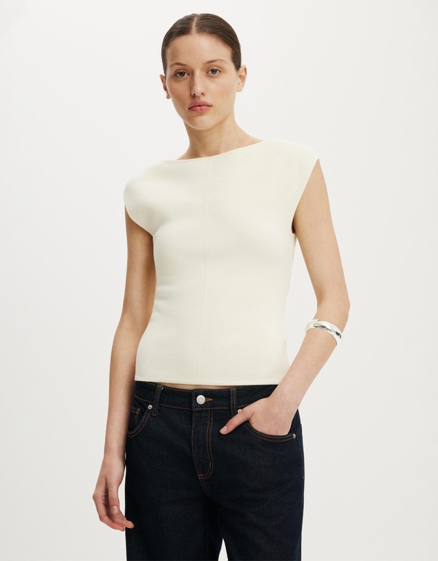 Cotton On - Double Knit Boat Neck Top