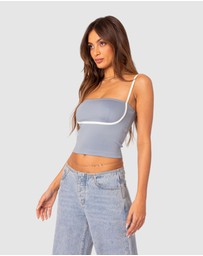 EDIKTED - Yang Contrast Strap Tank Top