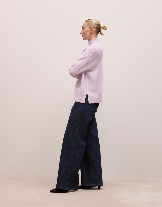 Trenery - Merino Funnel Neck Pullover in Lilac