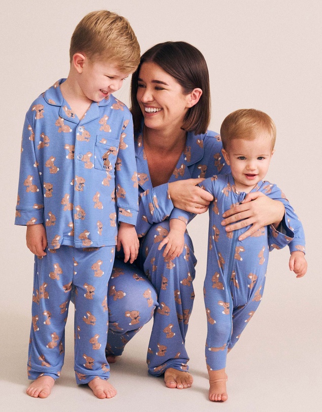 Huxbaby - Vintage Blue Bunny PJ Set - Babies-Kids