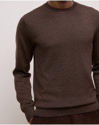 Trenery - Merino Classic Crew in Espresso