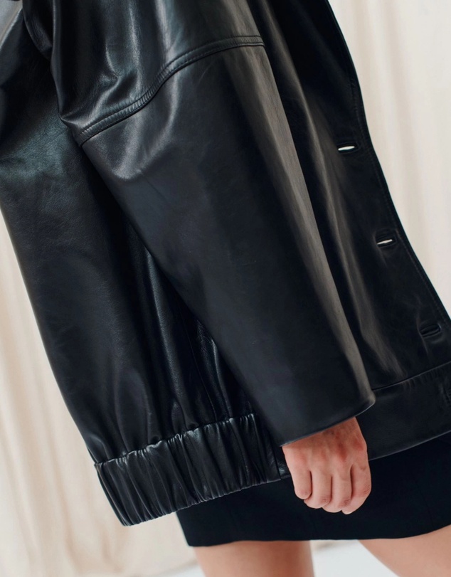 Marella - ICONIC EXCLUSIVE - Emily Ratajkowski - Bomber Leather Jacket
