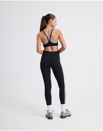 Upstate - Air Sculpt Strappy Layered Crop - Black