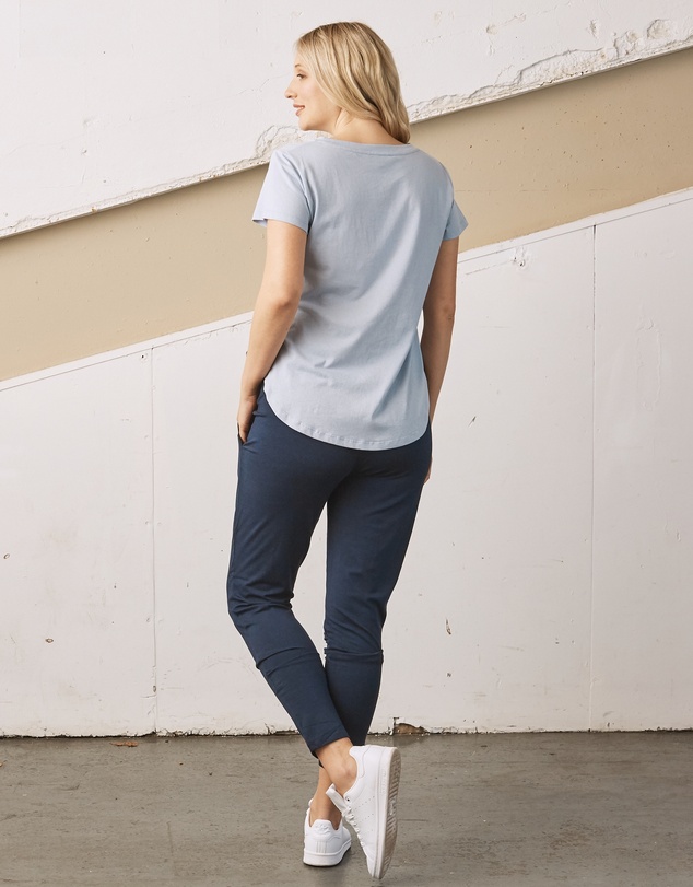 Angel Maternity - Maternity Cotton Tee -  Blue