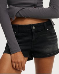 Cotton On - Micro Low Denim Shorts