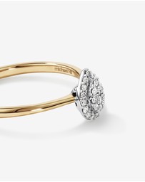 Michael Hill - 0.10 Carat TW Pear Cluster Diamond Promise Ring in 10kt Yellow and White Gold