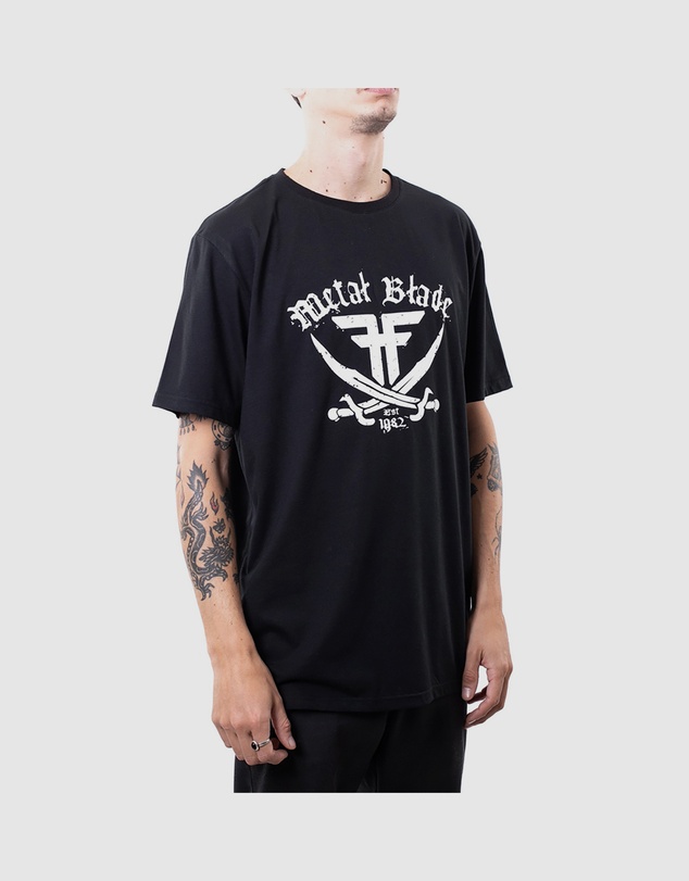 Fallen Footwear - Fallen Footwear Men Metal Blade Pirate Tees Regular Fit Black/White