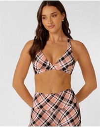 Lorna Jane - Sorbet Plaid Rib Sports Bra