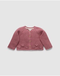 Purebaby - Crochet Flower Cardigan -Kids-Babies