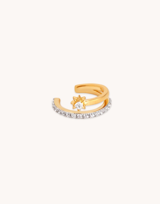 Astrid & Miyu - Cosmic Crystal Illusion 18ct Gold Plated Ear Cuff