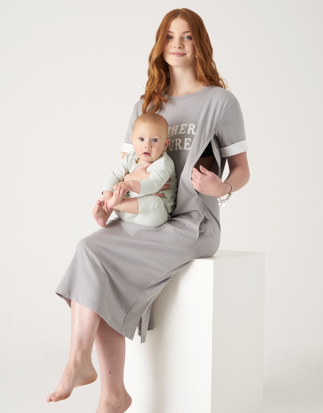 OMM Label - Mother Nature Birthing and Postpartum Nursing Gown