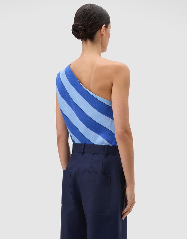 Oroton - Slub Silk Stripe Top