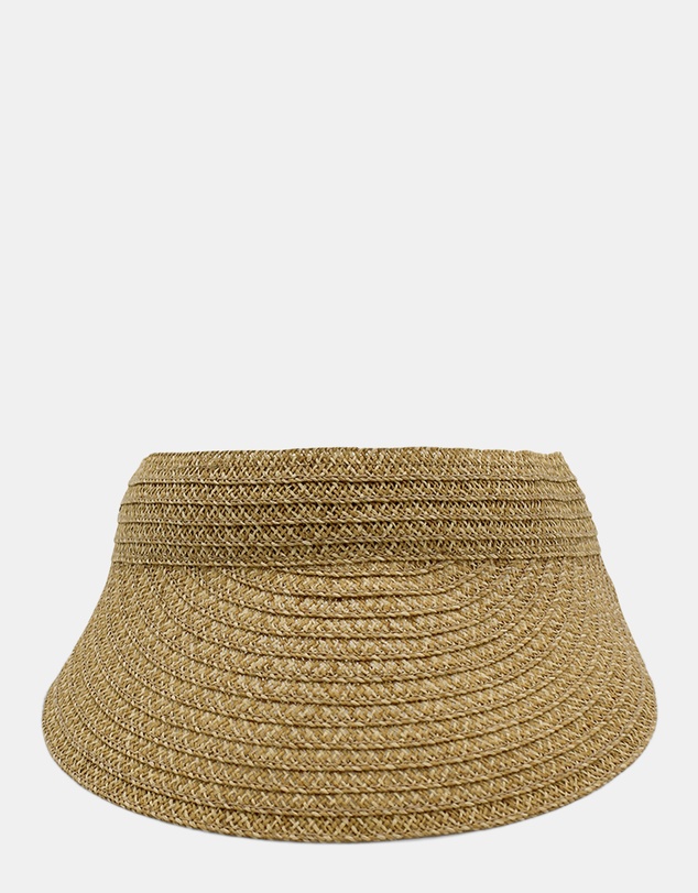 Morgan & Taylor - Blake Braided Straw Visor in Natural Beige
