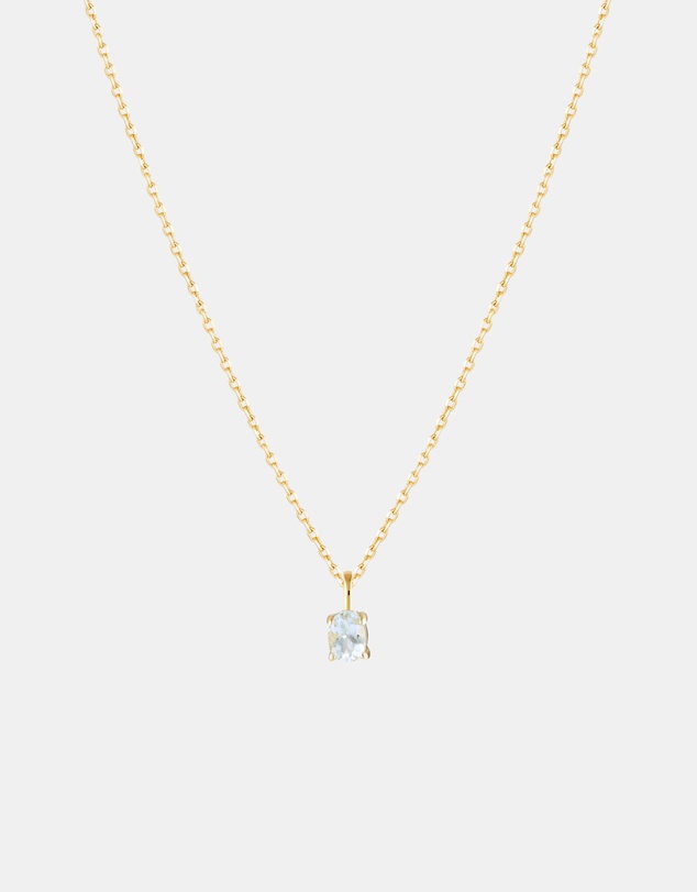Luna Rae - Solid Gold - Aquamarine Necklace