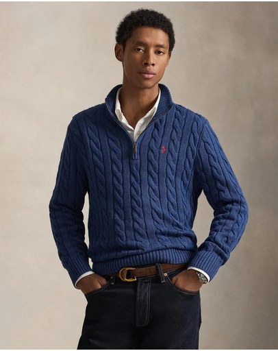 Polo Ralph Lauren - Cable-Knit Cotton Quarter-Zip Sweater