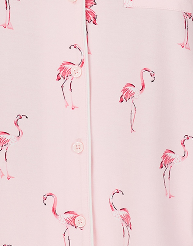Kate Spade - Printed Modal Button Up Short Sleeve Long Pyjama Set