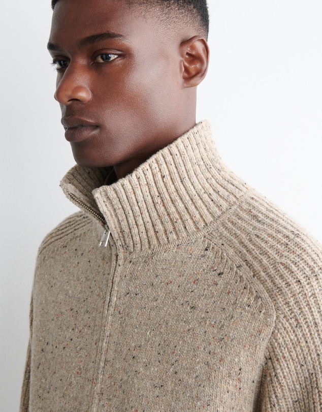 COS - Donegal-Effect Wool Zip-Up Cardigan