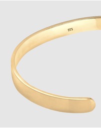 Kuzzoi - ICONIC EXCLUSIVE - Bracelet Mens Basic Bangle Matt in 925 Sterling Silver Gold Plated