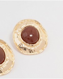 Lovisa - Gold Molten Circle Disc Stud Earrings