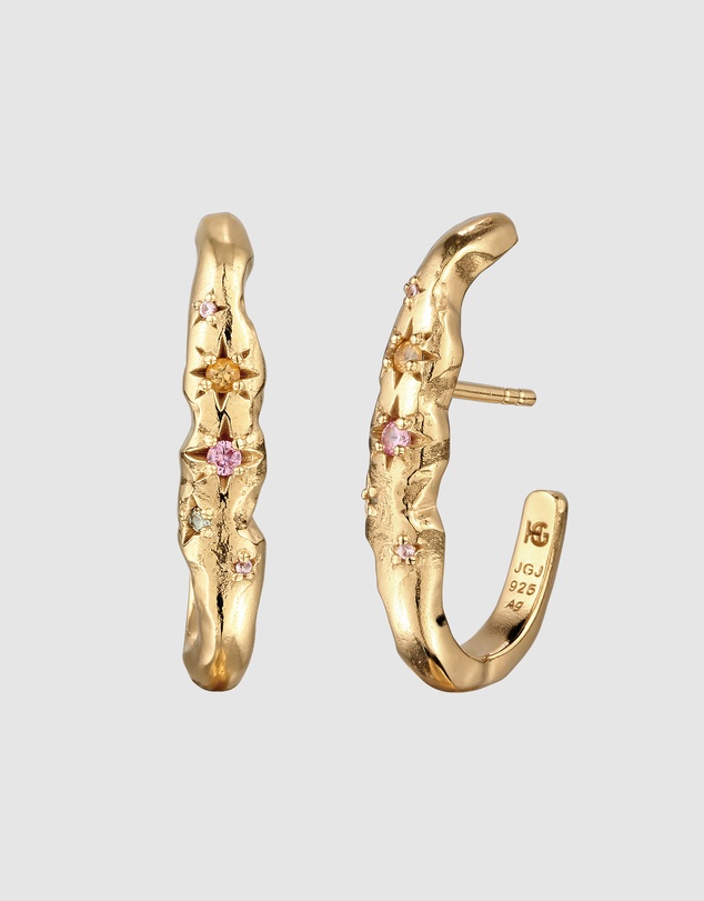 Haze & Glory - ICONIC EXCLUSIVE - Celestial Molten Hoop Earrings in Gold-Plated 925 Silver