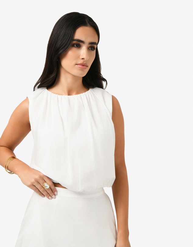 Forcast - Kenya Rouched Linen Top