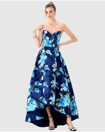 Bariano - Tanica Strapless Hi Lo Gown