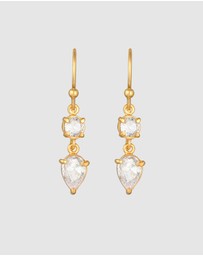 Elli Jewelry - Earrings Ear Hanger Drop Solitaire Sparkling with Zirconia in 925 sterling silver gold plated