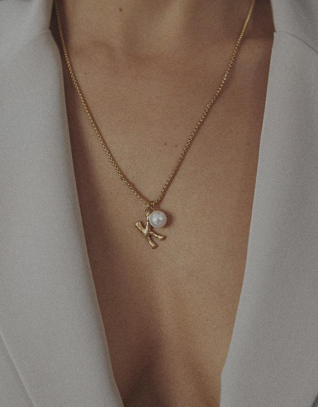 Zahar - Pearl Letter K Necklace