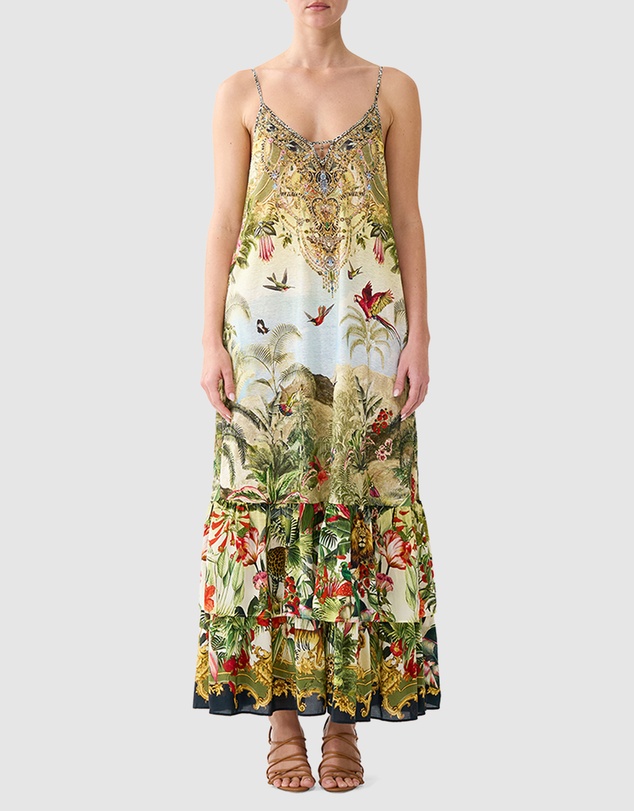 Camilla - Strappy Maxi Dress with Tiers