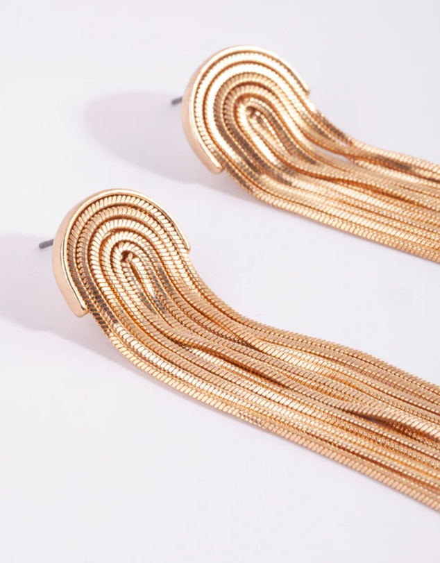 Lovisa - Gold Waterfall Cup Chain Earrings
