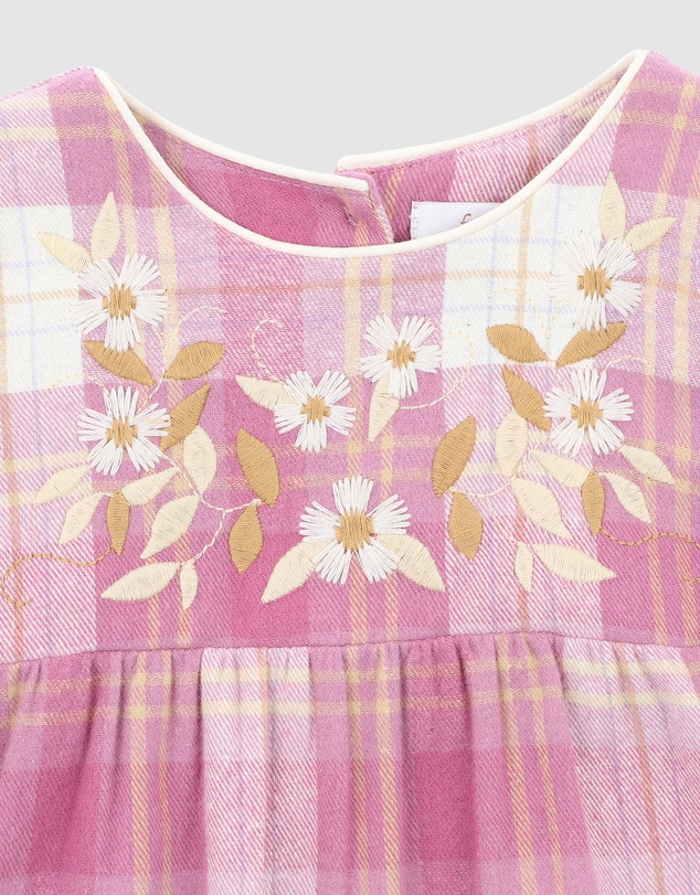 Fox & Finch - Tutu Tigers Check Embroidered Romper