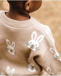 Kynd Baby - Knit Bunny Jumper in Oatmeal