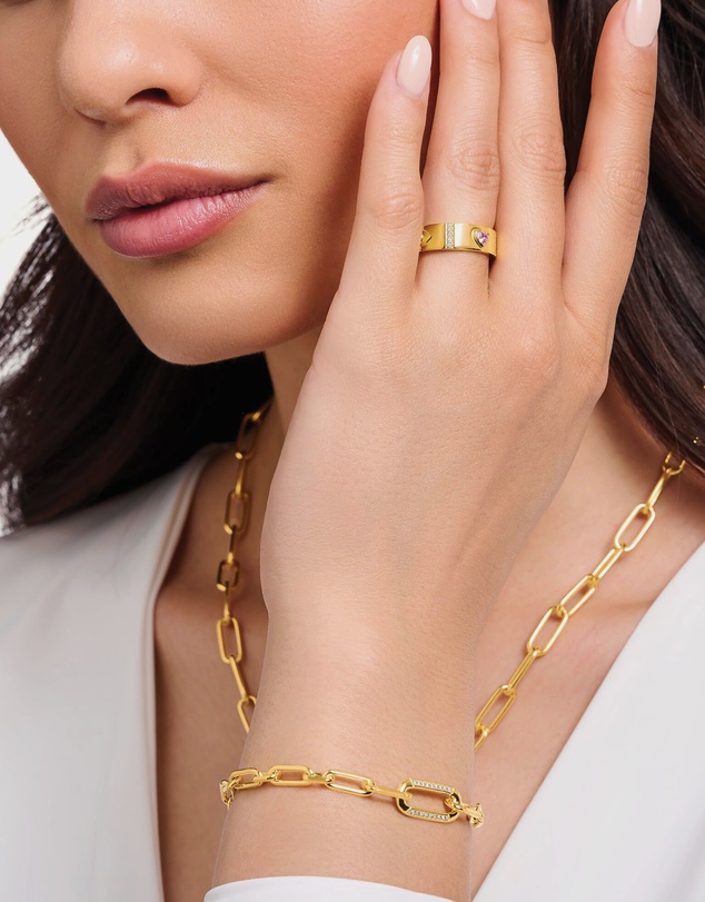 THOMAS SABO - Gold Cosmic Talisman Ring with Colourful Stones