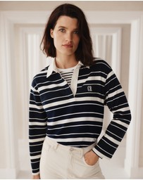 Country Road - Australian Cotton Stripe Rugby Polo Sweat