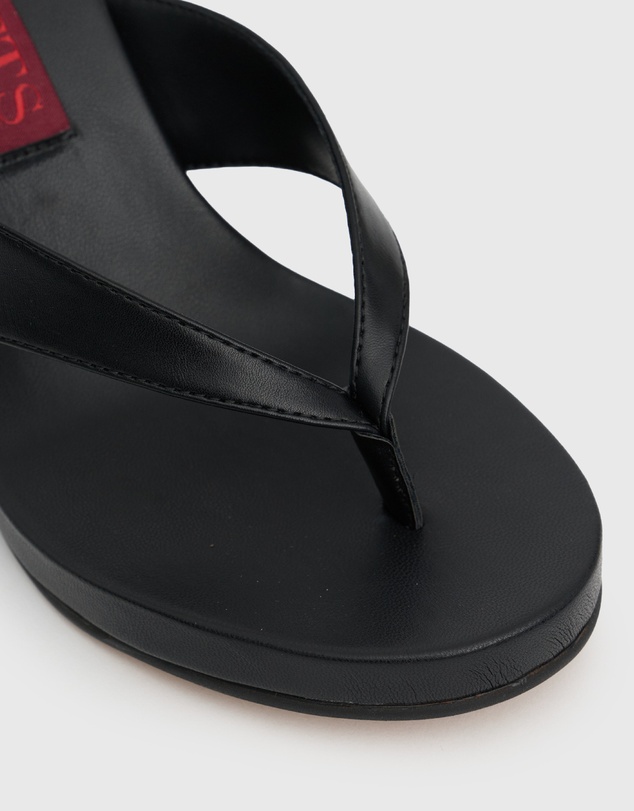 Betts - Wider Fit Sable Thong Wedge Casual Sandals