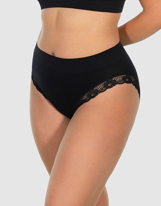 B Free Intimate Apparel - Contour Lace High Cut Briefs - 3 Pack