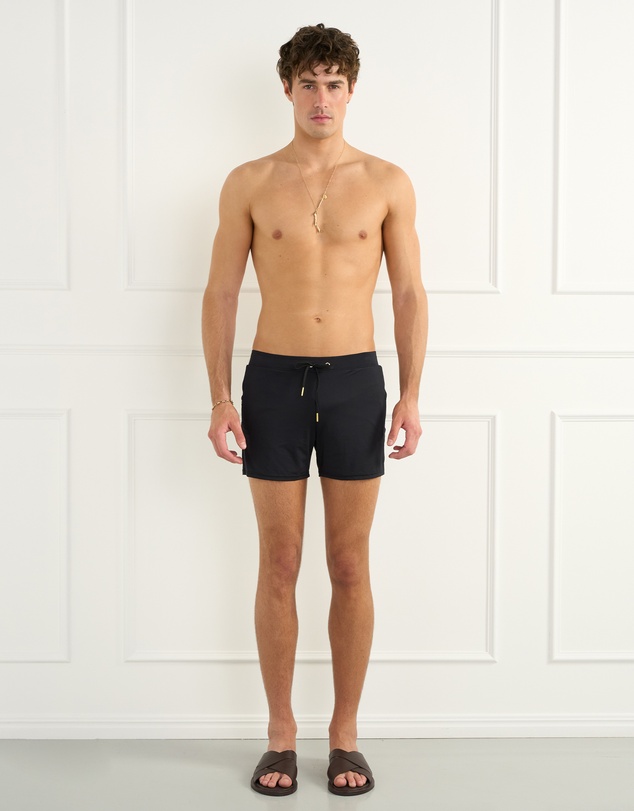 Aqua Blu Australia - Building Blocks Black Lycra Swim Shorts