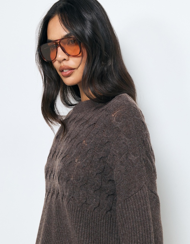 AERE - Jada Wool Blend Cable Knit Jumper