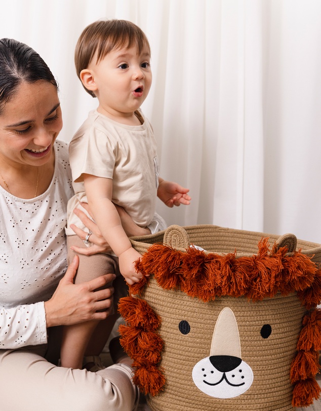 Living Textiles - Cotton Rope Animal Hamper - Lion