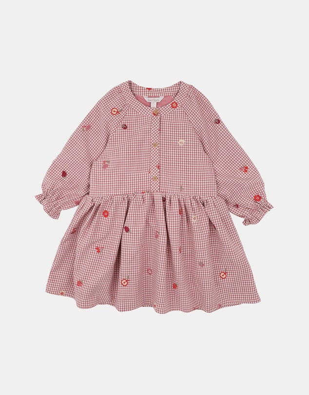 Fox & Finch - Orchard Bloom Emb. Check Dress - Kids