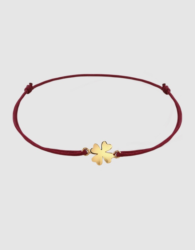 Elli Jewelry - Bracelet Cloverleaf Symbol Nylon 925 Sterling Silver Gold-Plated