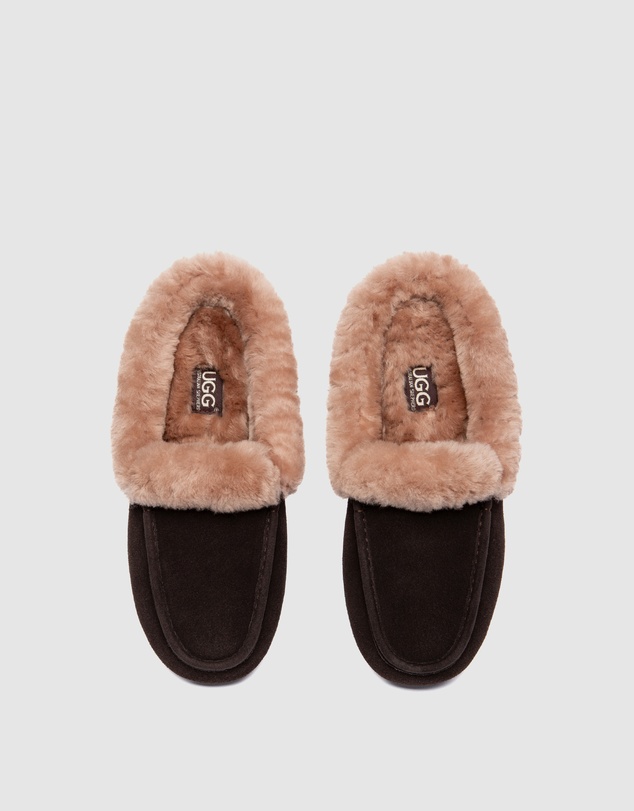 EVERAU - Australian Shepherd Ugg Noelle Cow Suede Upper Loafer Oxfords Flats
