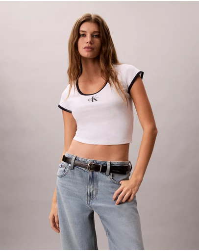 Calvin Klein Jeans - Monologo Scoopneck Baby Tee