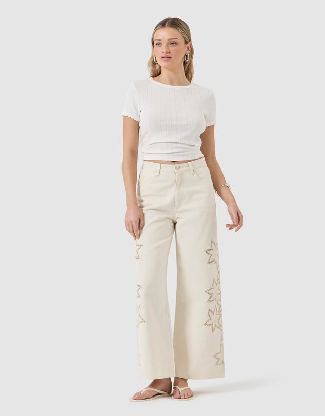 Rolla's - Pointelle Tee - White