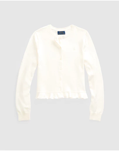 Polo Ralph Lauren - Peplum-Hem Cotton Cardigan - ICONIC EXCLUSIVE - Teens