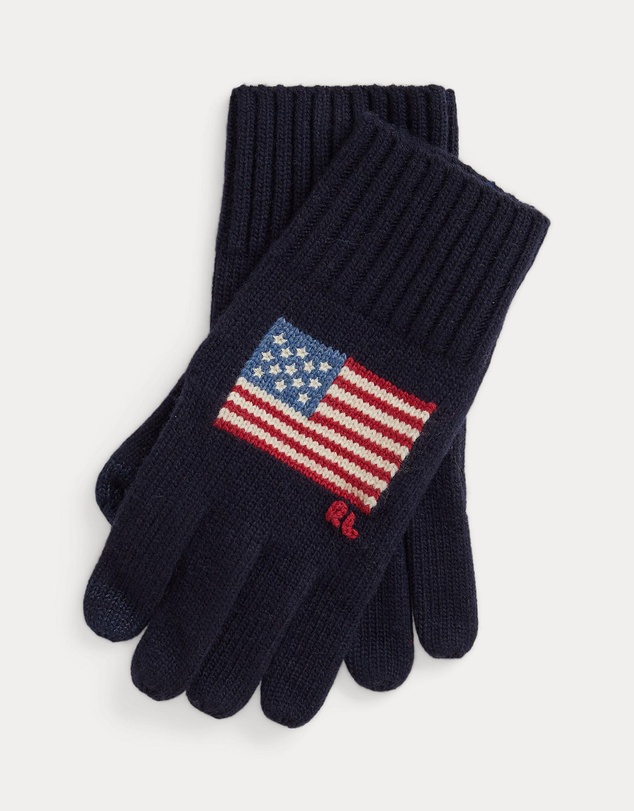 Polo Ralph Lauren - Flag-Intarsia Wool-Blend Touch Gloves