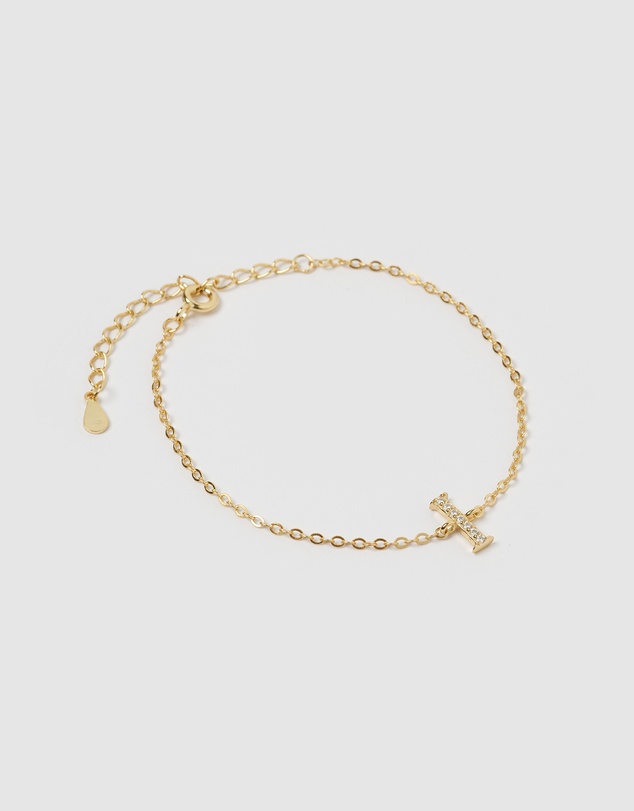 Izoa - Crystal Letter I Bracelet