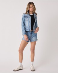 Decjuba Kids - Abbie Rolled Cuff Denim Shorts - Kids-Teens